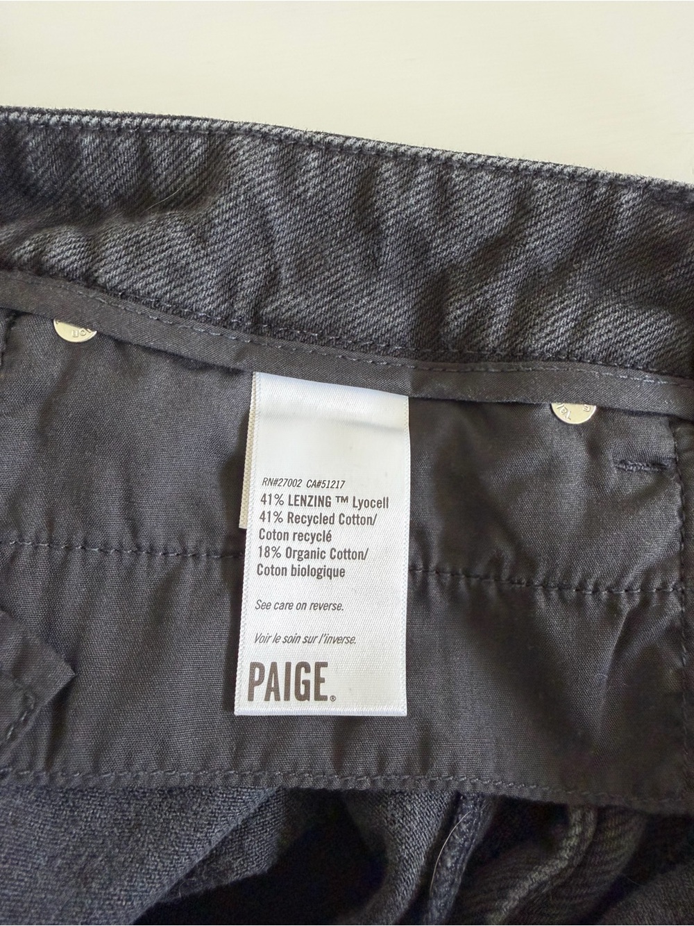 PAIGE Portia High Rise Wide Leg Jeans Deep Caviar 31 NWOT - Picture 8 of 8